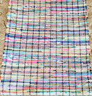 Hand Loomed Woven Multi-color Rag Rug 46  X 27  New Farmhouse Cottage Core