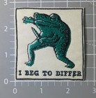 Funny Patch I Beg To Differ Violent Frog Animal Fight Embroidered Iron On 3 5 
