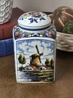  rare  Genuine Vintage Delft Handpainted Lidded Jar And Sm Pitcher - Made In   