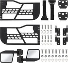 For 2007-2018 Jeep Wrangler Jk 4 Door Half Tube Tubular Doors W side View Mirror