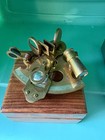 Vintage Nautical 4    Brass Sextant And Box