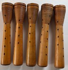 Lot Of 5 Wooden Textile Mill Spindles 12      Vintage   Primitive Industrial