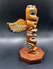 Alaska Black Diamond Vic Yeoda Hand Carved Totem Pole  ravens Deal  6  Signed