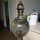 Large James Mont Style  Cast Brass Finial 23 5  Vintage  Verdigris Spire