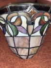 4 Vintage Tiffany Style Stained Glass Lamp Bell Shades With Bat Fixtures 8 5   