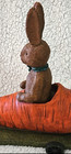 Paul Gordon Rare Whimsical Vintage Bunny Rabbit Carrot Cart Decor Folk Art  12 
