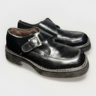 Vtg Tattoo By Robert Wayne Chunky Buckle Black Leather Shoes Steam Punk Goth 11m