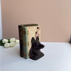Vintage Cast Iron German Shepherd Bookends   Pair Dog Lover Library Office Decor