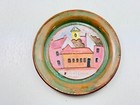Vintage Terracotta Clay Glazed Art Pottery Plate Szentendre Hungary Hand Painted