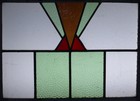 Geometrical Midsize Old English Leaded Stained Glass Window 24  X 18 75 