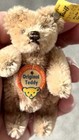 Wow Vtg Mini Steiff Mohair  Bear Caramel 3    W  Chest Tag  Button   Flag All Id  