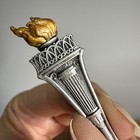 New York City Pewter Souvenir Spoon Statue Of Liberty Torch 4 5    Vintage Read