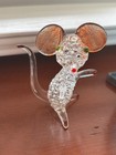 Vintage Hand-blown Clear Art Glass Mouse Figurine Textured Bubble-style Body