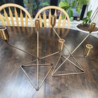 Set Of Vintage Mid Century Modern Brass Mcm Candle Holder Candelabra Home Decor