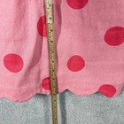 Unique Vintage Pink Polka Dot Pinafore Dress Size Xs Ruffle Overall Denim Cotton