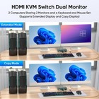 Hdmi Kvm Switch 2 Monitors 2 Computers 4k 60hz  Usb3 0 Kvm Switch Dual Monito   