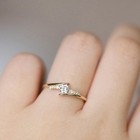 Modern Gold Color Wedding Ring For Women Cubic Zirconia Engagement Jewelry Gift