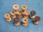 10 Antique Wooden Thread Spools Bobbin Spindles Industrial Textile Mill