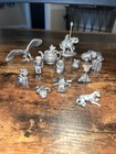Vintage Set Of 13 Pewter Miniatures Trinkets Some Signed