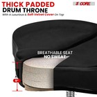 5 Core Drum Throne 5  Padded Split Spine Support Seat 441lb Capacity W Backrest