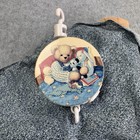 Vintage Blue Jean Teddy Musical Crib Mobile Springmaid Plush Bears Denim 90s