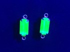 2pcs Uranium Glass Connectors Vintage Green Baguette 2-loop Links
