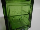 Penny Trust Co Safe Candy Container W Lid Green Glass