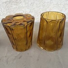 Two Vintage Mid Century Glass Original Light Lamp Shades