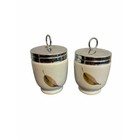 Royal Worcester Porcelain Egg Coddlers Set Of 2 Peach Berry Made In England