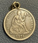 1875 Silver Seated Liberty Dime - Artistic Detailed Love Token