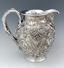 Gorgeous Kirk Repousse Sterling Pitcher With Face 45 Oz