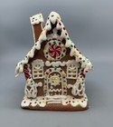 6 5    Lighted Gingerbread House With Peppermint Candy Christmas Holiday Figurine 