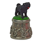 Warwick Models Pewter Thimble - Black Pug Dog Collectible England