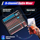 8 Channel Usb Bluetooth Live Studio Audio Mixer Power Mixing Console Board W usb