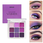 Purple Glitter Matte Eyeshadow Palette  9 Colors Shimmer High Pigmented Eyeshado