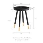 Lavish Home Round End Wooden Mid-century Modern Stand Tray Top To Hold Drinks