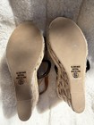 Women s Black Tan Espadrille Wedge Sandals Ankle Strap Buckle Studded Us 8