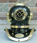 Brass Black Finish Scuba U s Navy Mark Iv Divers Mini Diving Helmet Gift Item
