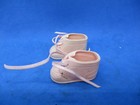 Vtg 1950s Shoe Baby Doll Dolshoe White For A 14-16  Doll Pink Rubber