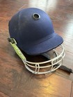 Junior Model 400 Full Face Cricket Helmet Navy Blue Neon Green