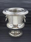 Lions Head English Silver Plate Champagne wine Cooler Guadroon Borders  liner