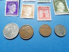 Rare Original 1939 -1945 Ww Ii Stamps And Coins With Swastika   Hitler Portrait