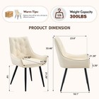 Faux Leather Dining Chairs  Set Of 2  Waterproof Kitchen Chairs  Metal Legs