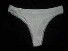Shein Tween Girls Lace Trim Cotton Thong Panties White Nwot