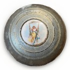 Vintage 1940s Metal Powder Puff Music Box With Lid Works Fast Shipping