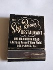 Vintage Matches From The Sky Room Restaurant Des Plaines Illinois