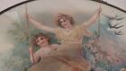 Vintage  lady In Swing With Angels  Victorian Flue Cover   Nice    