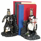 Black And White Medieval Crusader Knight Bookends Statue 7 5 h Set Suit Of Armor