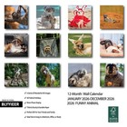 2026 Wall Calendar Funny Animal  14 Months Hangable Animal 