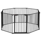 152   200 Inch Wide Baby Gate With Door Metal Safety Playpen Pet Fireplace Fence